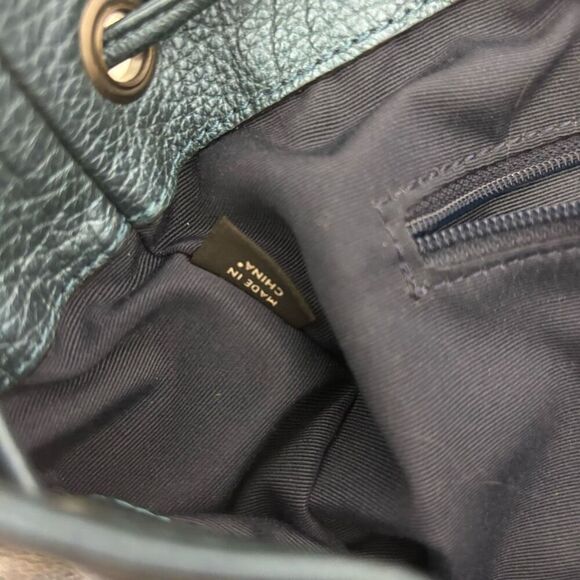 Coach Blue Metallic Leather Mickie Large Backpack - Picture 7 of 11